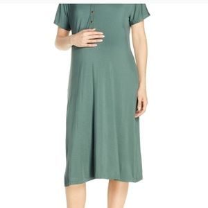 Nesting Olive nursing/maternity dress